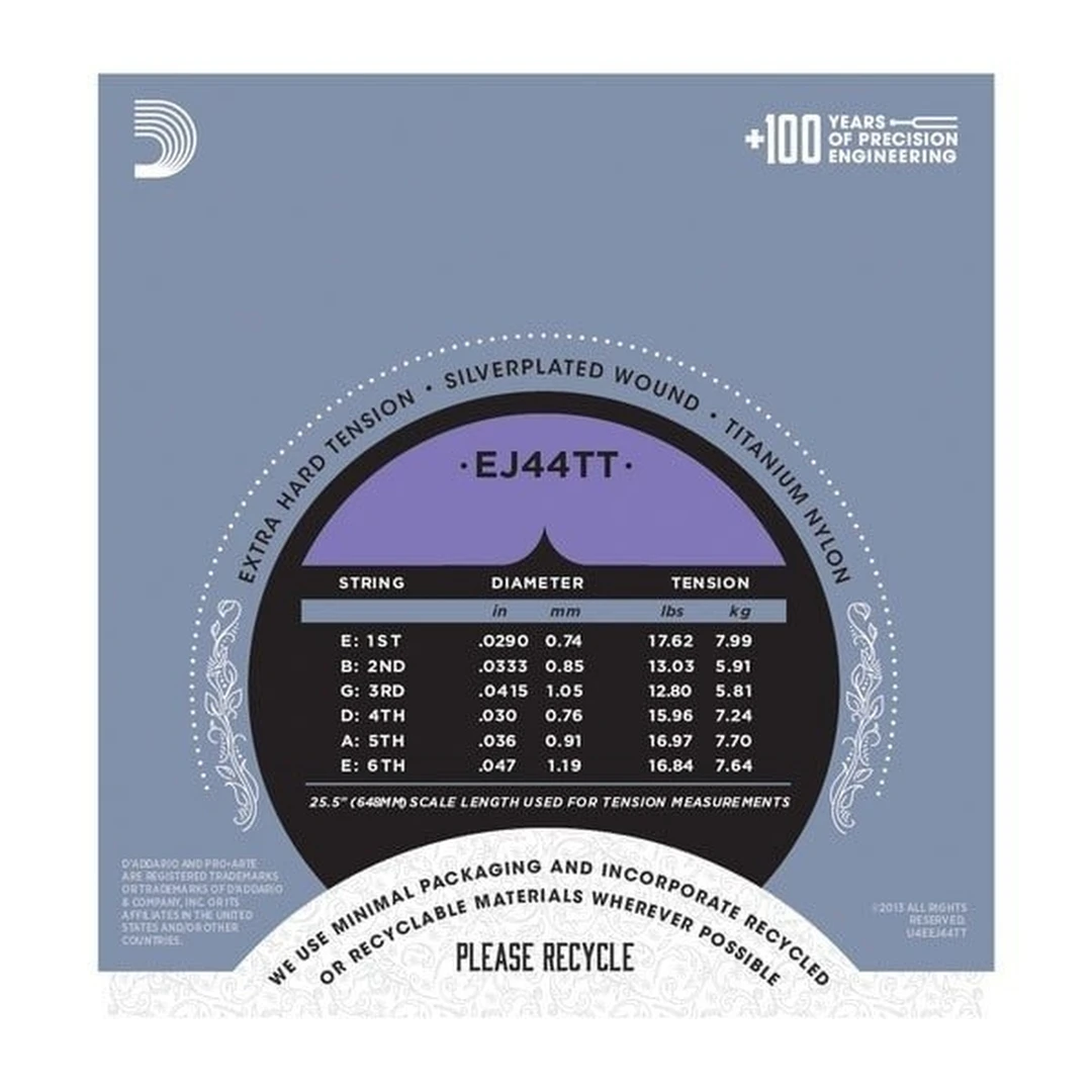 Струны для классической гитары D'Addario EJ44TT