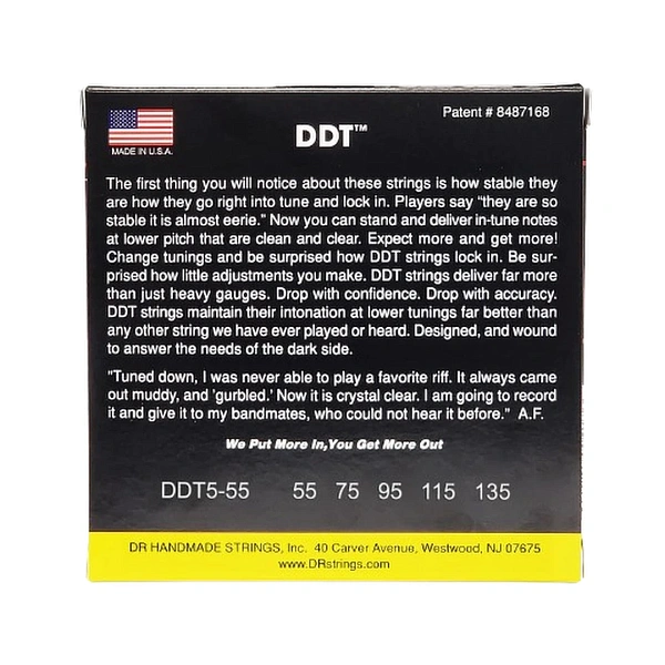 Струны для бас-гитары DR DDT5-55 55-135 5-String