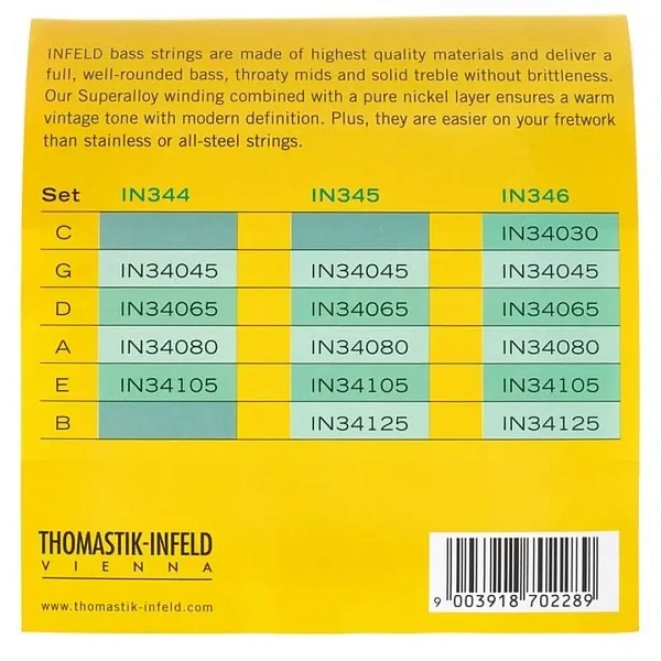 Струны для бас-гитары Thomastik IN346 30-125