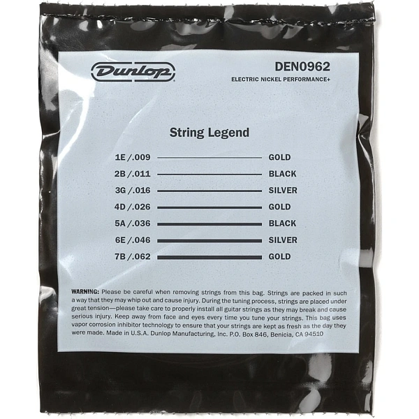Струны для электрогитары Dunlop DEN09627 9-62