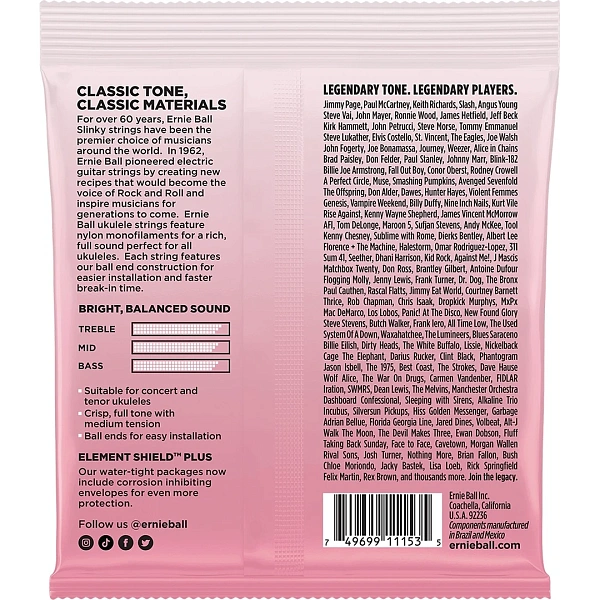 Струны для укулеле Ernie Ball 2330