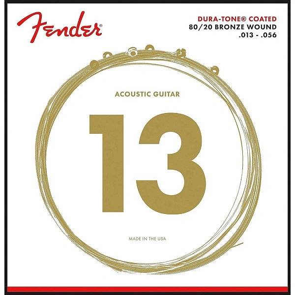 Струны для акустической гитары Fender 880M 80/20 Dura-Tone Coated 13-56