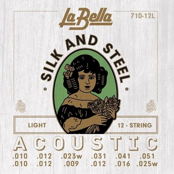 Струны для 12-ти струнной акустической гитары La Bella 710-12L