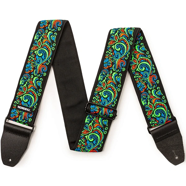 Ремень для гитары Dunlop JH27 Hendrix Blacklight Love Drops Blue