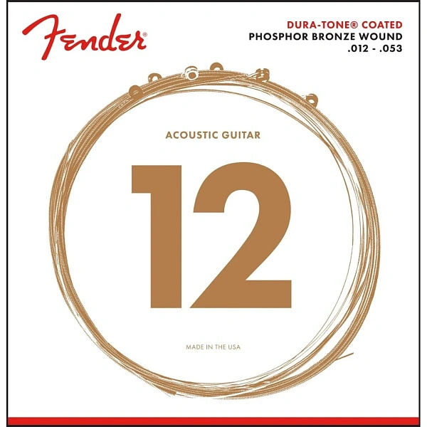 Струны для акустической гитары Fender 860L Phosphor Bronze Coated 12-53