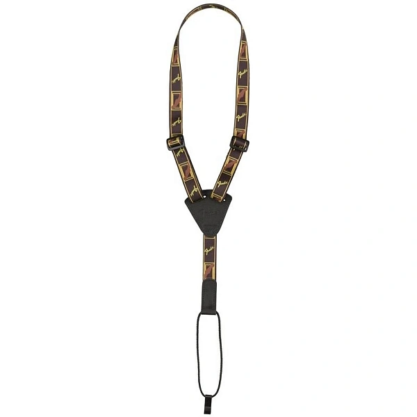 Ремень для укулеле Fender Monogrammed Ukulele Strap Black/Yellow/Brown