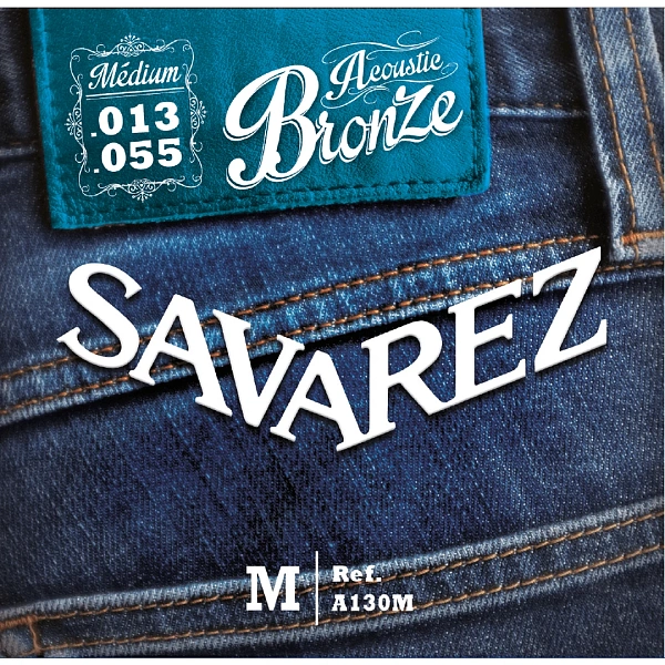 Струны для акустической гитары Savarez A130M Acoustic Bronze 13-55
